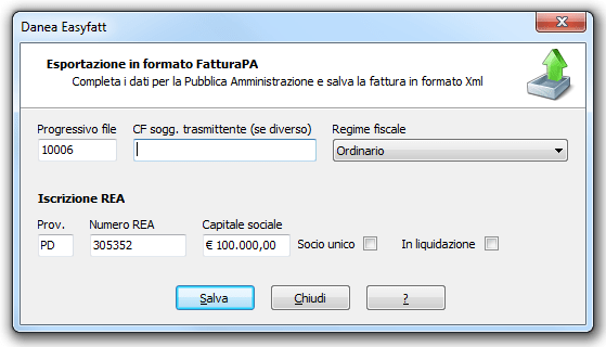 FatturaPA screenshot Easyfatt