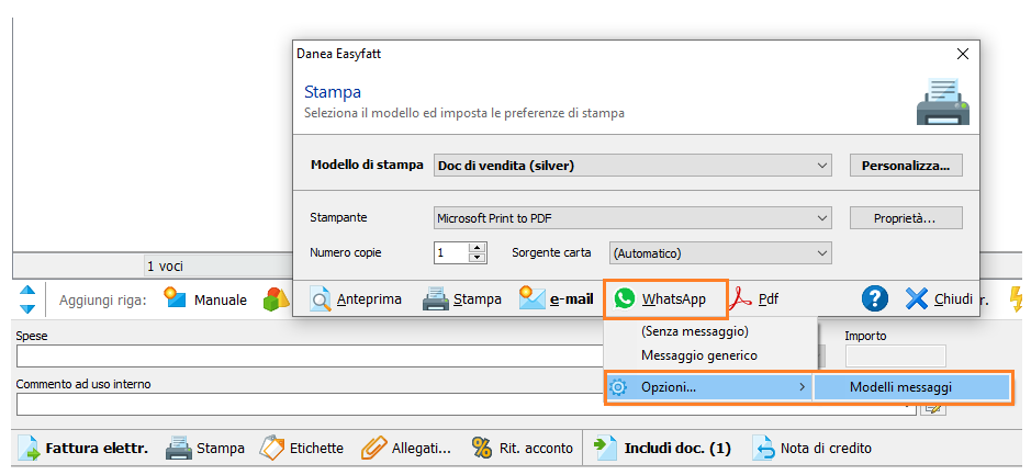 Aggiornamento ver.58: modelli di comunicazione tramite whatsapp