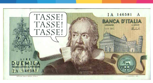 Citazioni e frasi sulle tasse, vecchie 2000 lire Galileo