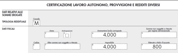 Prestazione occasionale tra privati e altri: ricevuta, dichiarazione ... Certificazione redditi