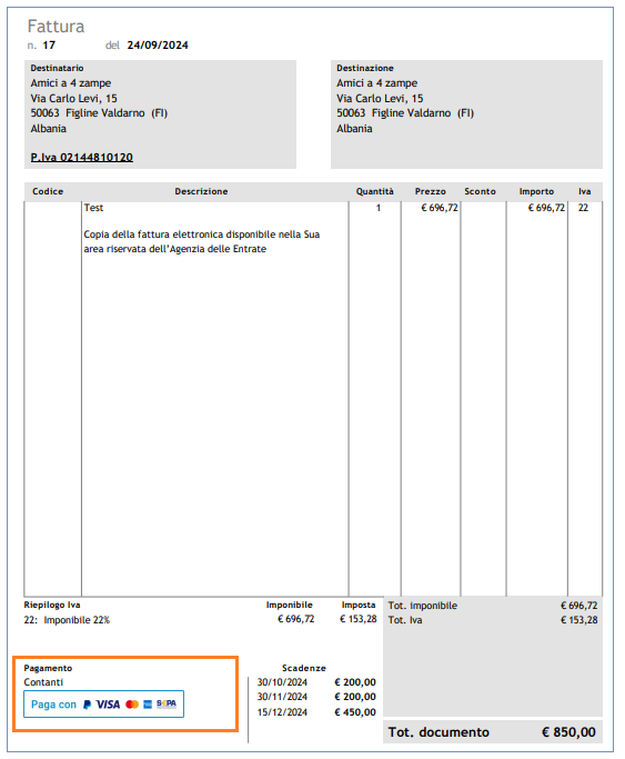 Aggiornamento ver.58: pagamenti con paypal