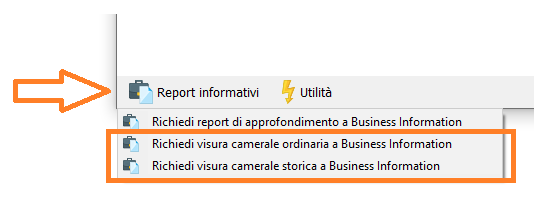 Aggiornamento ver.58 c: richiesta visura camerale