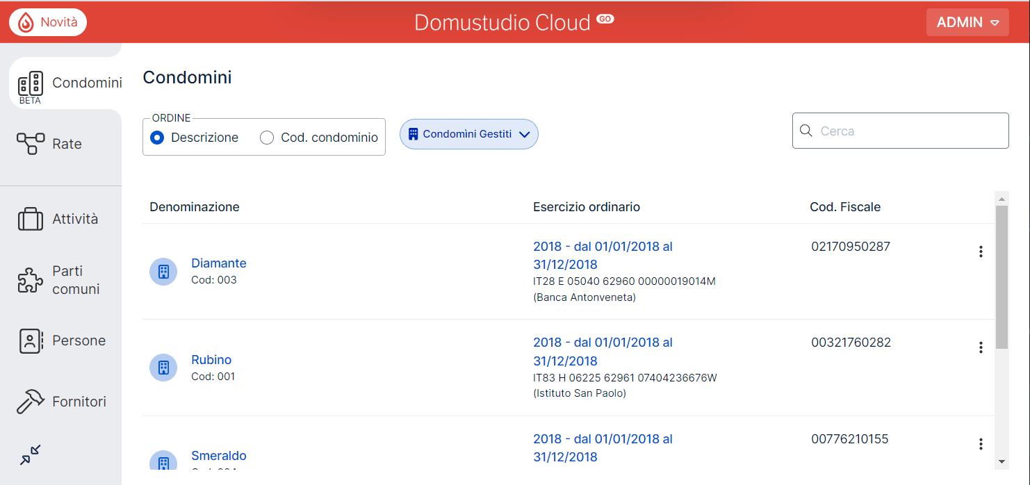 Domustudio Cloud Go - sezione condomini
