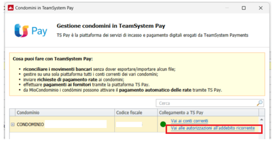 Gestione condomini TS Pay