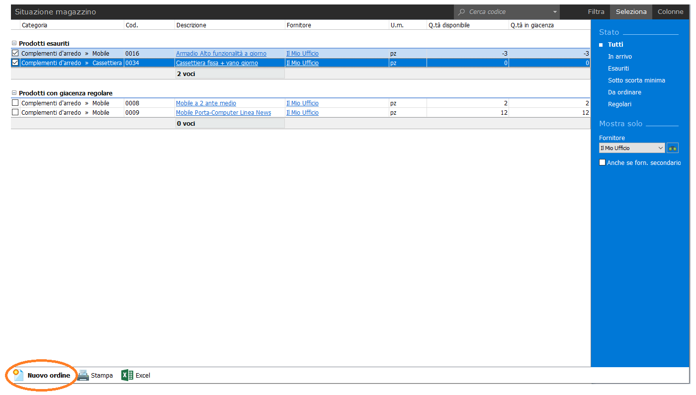 Ordine prodotti-esaurimento Easyfatt