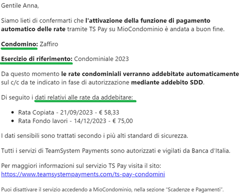 Pagamenti ricorrenti Ts Pay 10