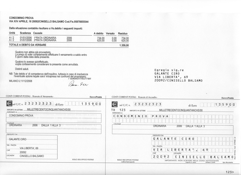 Moduli Bollettini MB/Letter