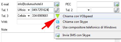 Chiamare direttamente dal software