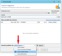 Inserimento prodotto da codice a barre