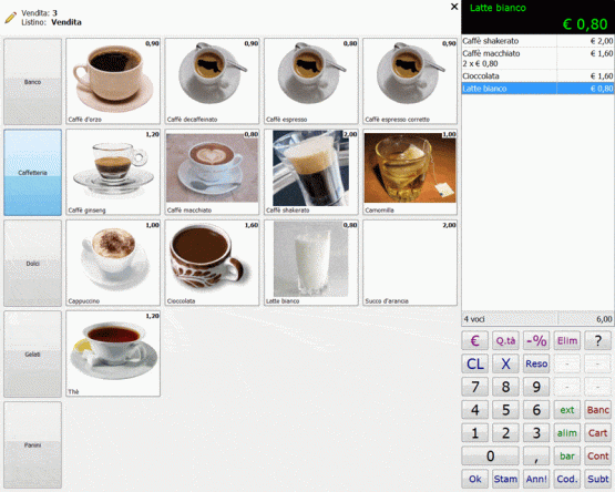 Vendita con touchscreen